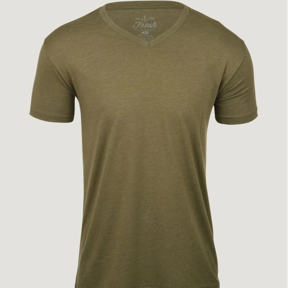 MENS | NWT FRESH CLEAN TEES - V-Neck | Military Green - Sz. M